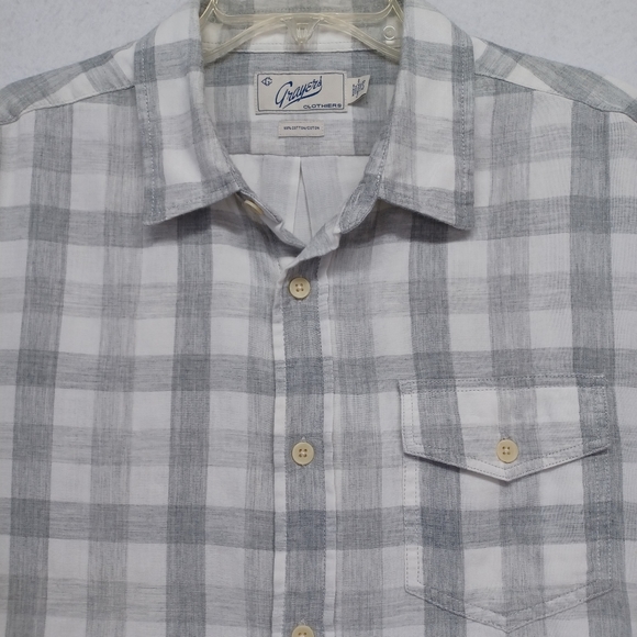 Grayers Long Sleeve Button Up Check plaid Shirt Men's Sz XL . - Picture 3 of 8